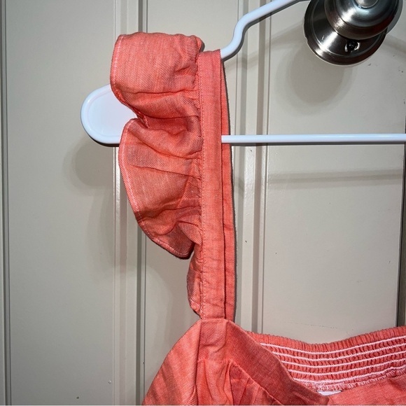NWT Old Navy Coral Sleeveless Ruffle-Trim Linen-Blend Women’s Top Size XXL - Picture 6 of 14